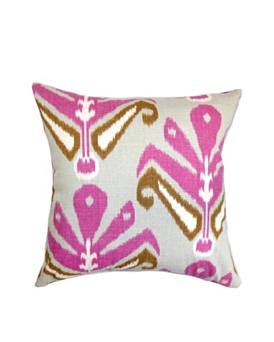 The Pillow Collection Sakon Ikat Pillow Purple, Purple/Brown, 18 x 18