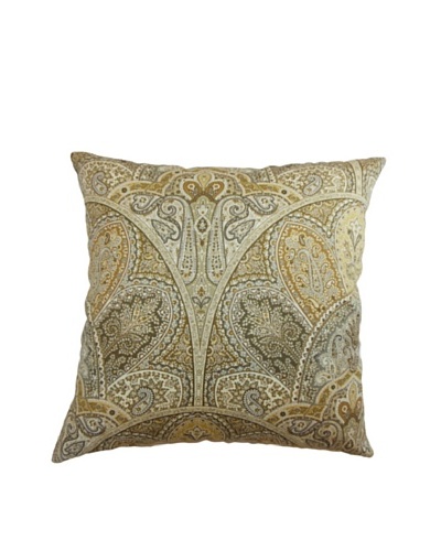 The Pillow Collection La Ceiba Paisley Pillow, Sandstone