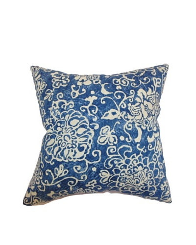 The Pillow Collection Jaffna Floral Pillow, Royal Blue