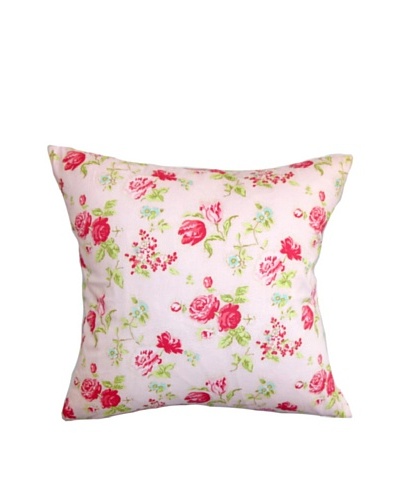 The Pillow Collection Verrin Floral Pillow, Pink, 18″ x 18″