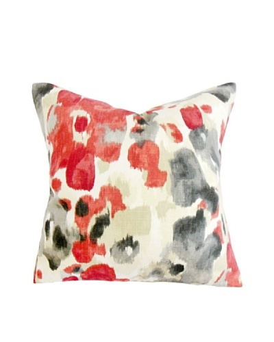 The Pillow Collection Delyne Floral Pillow, Red/Black, 18″ x 18″