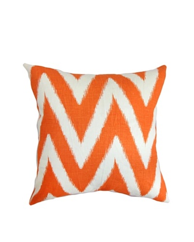 The Pillow Collection Bakana Zigzag Pillow, Mandarin, 18 x 18