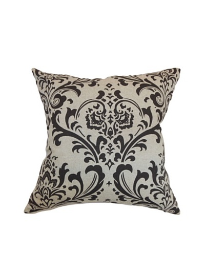 The Pillow Collection Olavarria Damask Pillow, Black