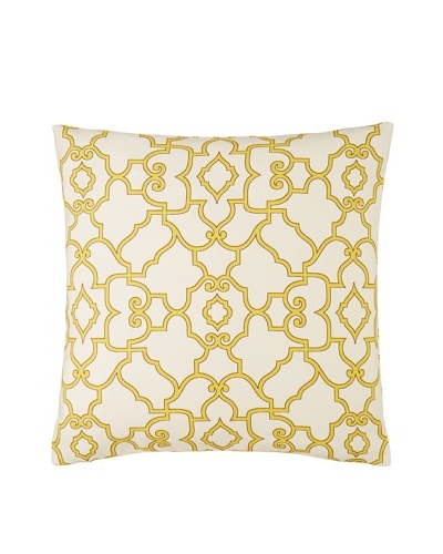 The Pillow Collection Macca Moorish Tile Pillow, Buttercup, 18 x 18