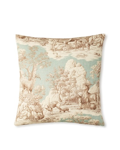 The Pillow Collection Feramin Toile Decorative Pillow [Aqua]