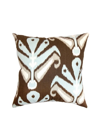 The Pillow Collection Sakon Ikat Pillow Ikat Aqua, Brown/Aqua, 18 x 18