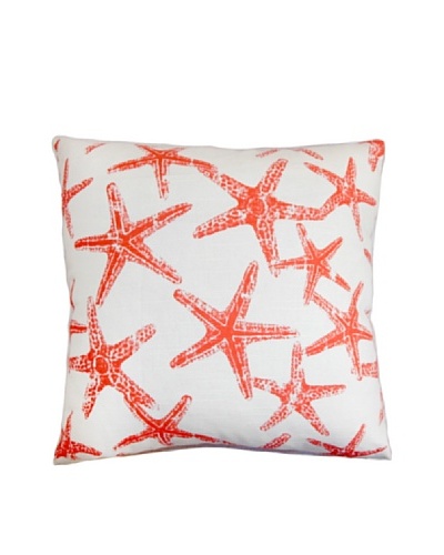 The Pillow Collection Ilene Coastal Pillow, Salmon/White, 18x18