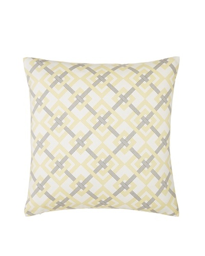 The Pillow Collection Kaedee Square Knot Pillow, Yellow/Grey, 18 x 18