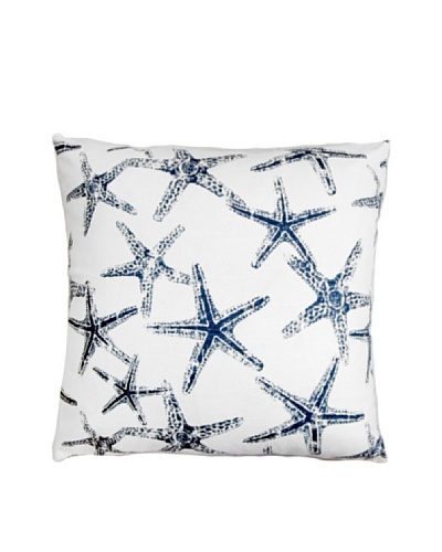 The Pillow Collection Ilene Coastal Pillow, Blue/White, 18″x18″