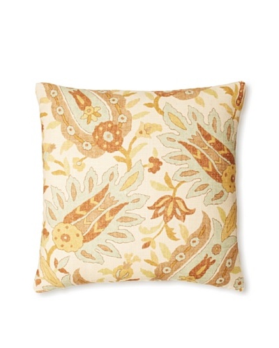 The Pillow Collection Gafsa Paisley Decorative Pillow, Aqua/Brown, 18 x 18