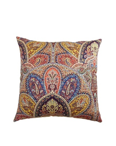 The Pillow Collection La Ceiba Paisley Pillow, Blue/Multi