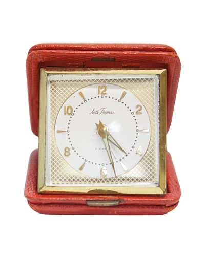 Seth Thomas Vintage Alarm Clock, Red/White/Gold