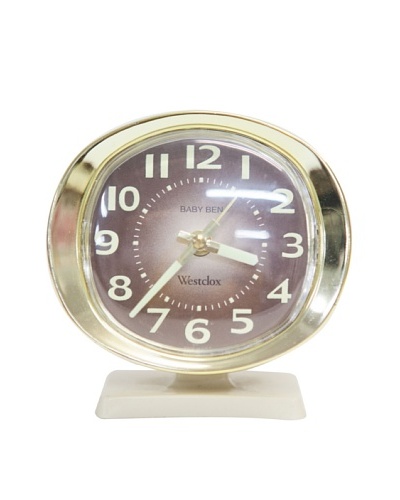 Westclox Vintage Alarm Clock, Cream/Gold/Brown