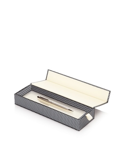 Chopard San Marco Satin Finish Ballpoint Pen, Silver/Black Resin Tip, 10.5 cm x 9 mm