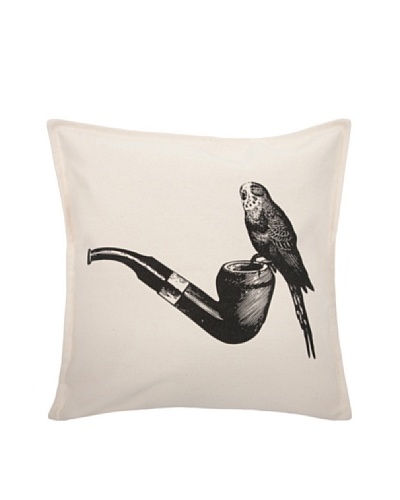 Thomas Paul Luddite Collection Parakeet and Pipe Pillow, 18″