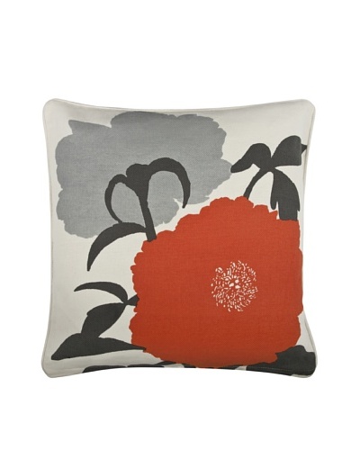 Thomas Paul Peony 18″ Cotton Pillow, Charcoal