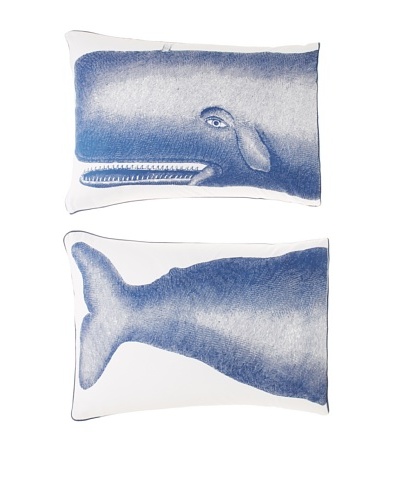 Thomas Paul Pair of Moby Pillow Shams [White/Ink]