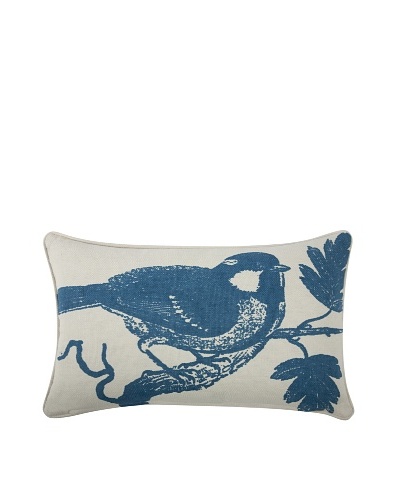 Chickadee Feather Pillow, Azure