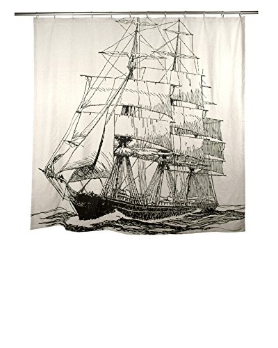 Thomas Paul Ship Shower Curtain, Black