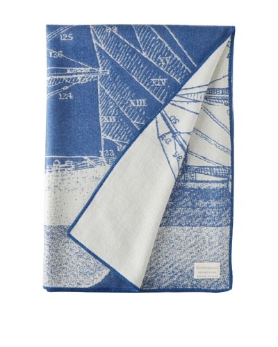 Thomas Paul Baby Alpaca Maritime Throw, Azure, 50″ x 70″