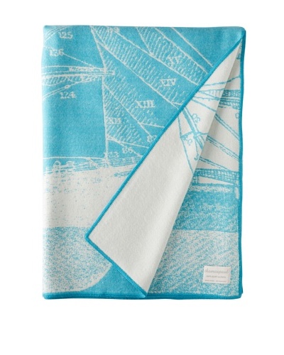 Thomas Paul Baby Alpaca Maritime Throw, Aqua, 50 x 70