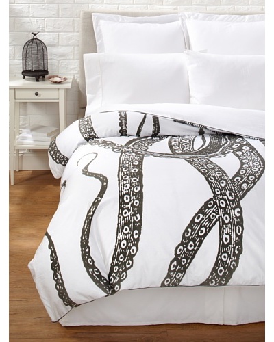 Thomas Paul Octopus Duvet Cover [White/Charcoal]