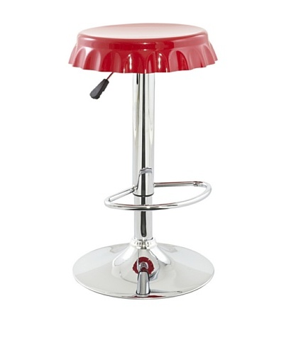 International Design USA Plastic Soda Cap Adjustable Stool, Red