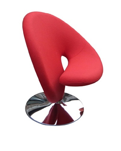 International Design USA Ziggy Wool Swivel Leisure Chair, Red