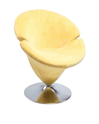 International Design USA Tulip Microfiber Leisure Chair, Yellow
