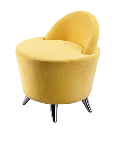 International Design USA Groovy Microfiber Leisure Chair, Yellow