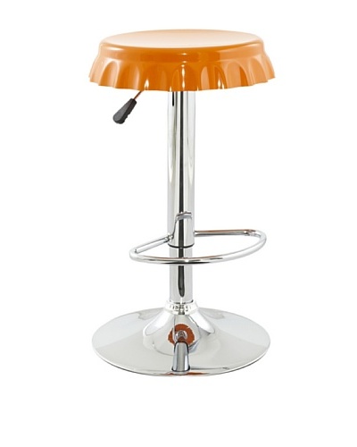 International Design USA Plastic Soda Cap Adjustable Stool, Orange