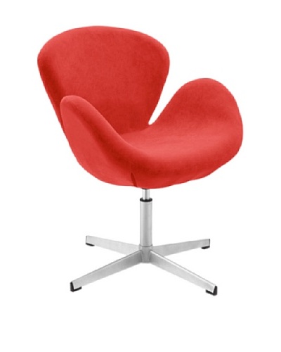 International Design USA Swan Adjustable Wool Leisure Chair, Red