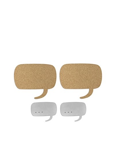 Three by Three 4-Pack of Cork and Magnetic Dry Erase Conversation Bubbles