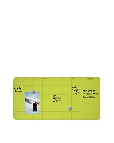 Three by Three Magnetic Dry Erase Monthly Planner Board, Spring Green