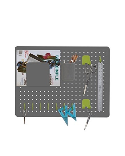 Three by Three Peggy 18 x 24 Metal Pegboard, Grey