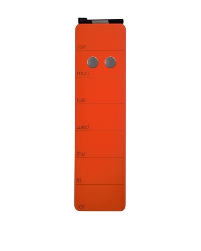 Three by Three Seattle Set of 2 Magnetic Glass Dry-Erase Weekly Planners, Orange