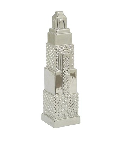 Three Hands Ceramic Empire State Statue, Silver