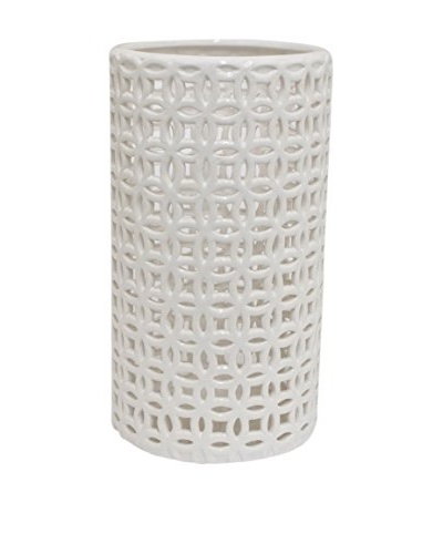 Three Hands Pierced Vase, White