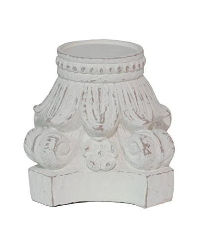Three Hands 17.5 Candle Holder, White