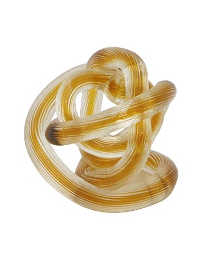 Three Hands Amber Glass Knot Statue