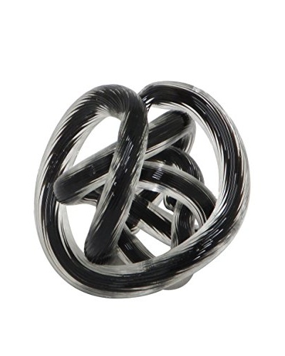 Three Hands Black Glass Knot Statue