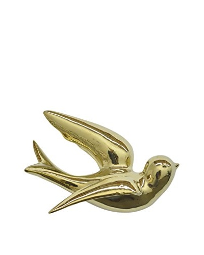 Three Hands Ceramic Bird, Gold