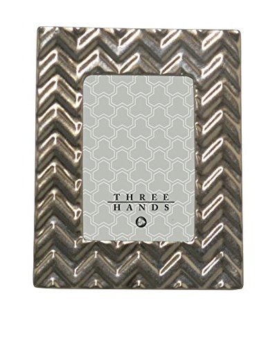 Three Hands 8x10 Chevron Ceramic Frame, Brown