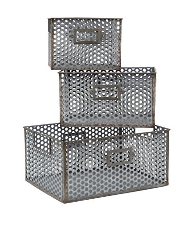 Three Hands Set of 3 Metal Baskets