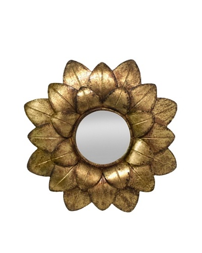 Three Hands Flower Petal Metal Wall Mirror