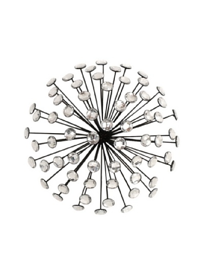 Three Hands Jeweled Sunburst Wall Installation, Silver