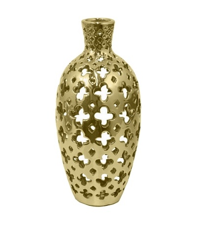 Three Hands Clover Cutout Ceramic Vase