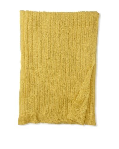 Mili Designs Light Knitted Throw, Sulphur, 59″ x 79″