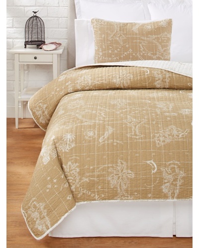 Tommy Bahama Map Quilt Set [Khaki]