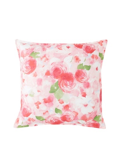 Tommy Hilfiger Rose Cottage Decorative Pillow, Pink, 18″ x 18″As You See